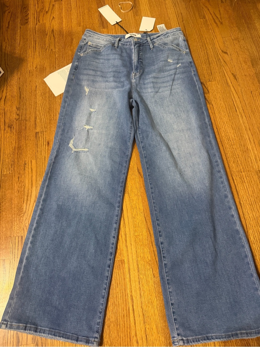 Mica Wide Leg Women's Jeans in Light Blue NEW 32